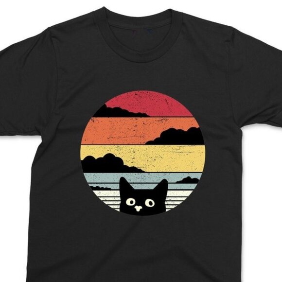 Tops - Retro Cat Funny T-shirt, Kitten Cats Gift